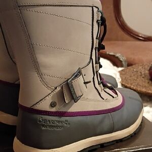 BearPaw Women's Waterproof Tan and Purple Boots